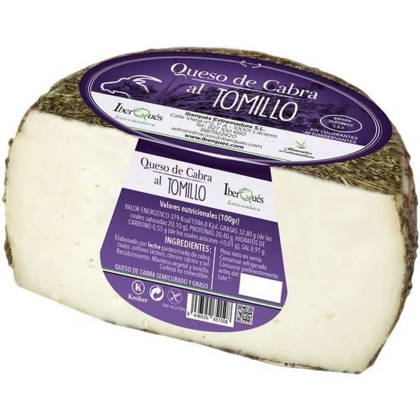 Queso de cabra al tomillo, cuña 450 g - 1 ud - Imagen del producto en Findit