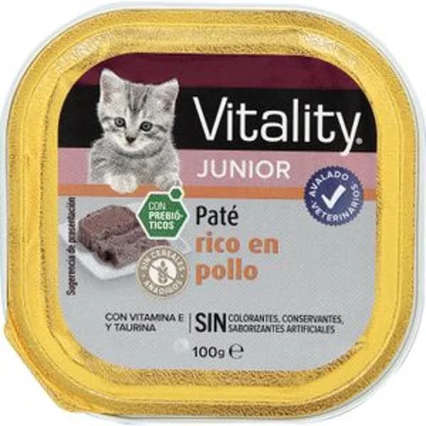 Comida Húmeda Gatos Rico en Pollo Junior - 0.1 kg - Imagen del producto en Findit
