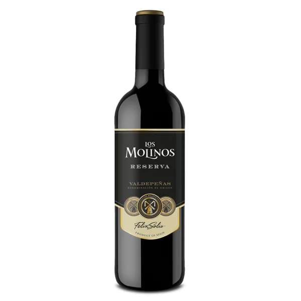 Vino tinto reserva D.O. Valdepeñas Los molinos botella 75 cl - 1 ud - Imagen del producto en Findit