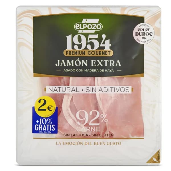 Jamón cocido asado extra Elpozo 1954 bandeja 100 g - 1 ud - Imagen del producto en Findit