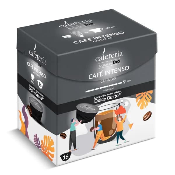 Café en cápsulas intenso Cafetería de Dia caja 16 unidades - 1 ud - Imagen del producto en Findit