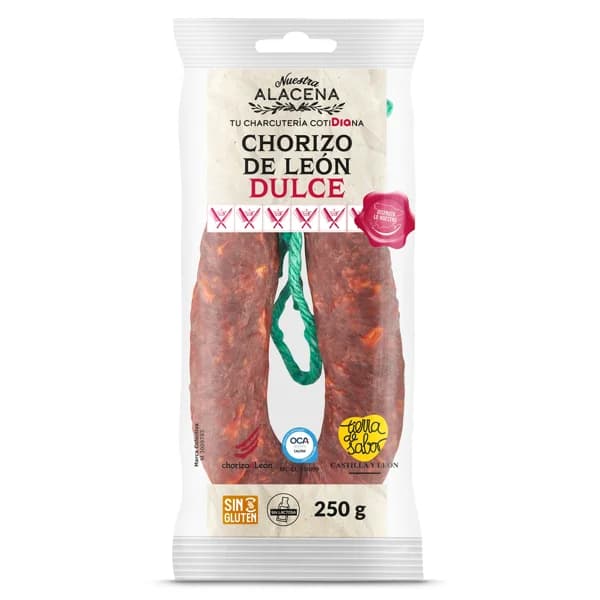 Chorizo de León dulce Nuestra Alacena de Dia bolsa 250 g - 0.25 kg - Imagen del producto en Findit