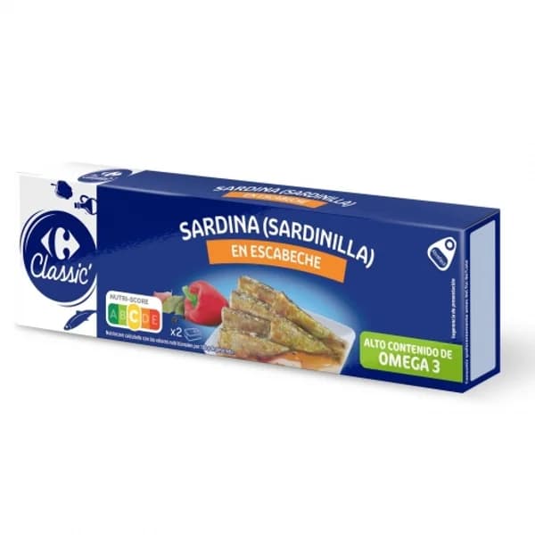 Sardinillas en escabeche Classic Carrefour pack de 2 unidades de 65 g. - 0.13 kg - Imagen del producto en Findit