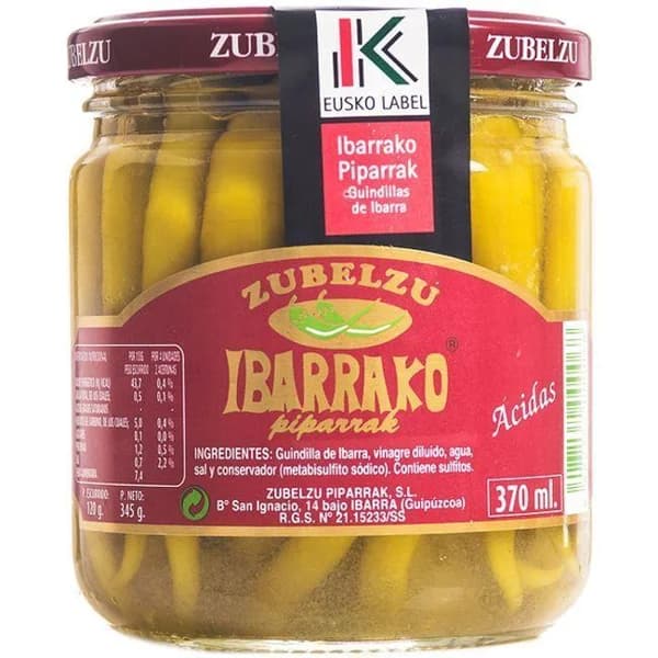 Guindillas de Ibarra extra Eusko Label ZUBELZU, frasco 120 g - 1 ud - Imagen del producto en Findit