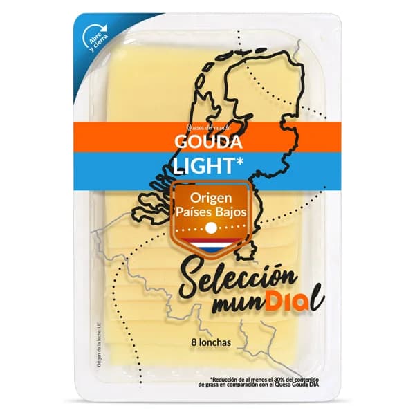 Queso gouda light Selección Mundial de Dia sobre 160 g - 0.16 kg - Imagen del producto en Findit