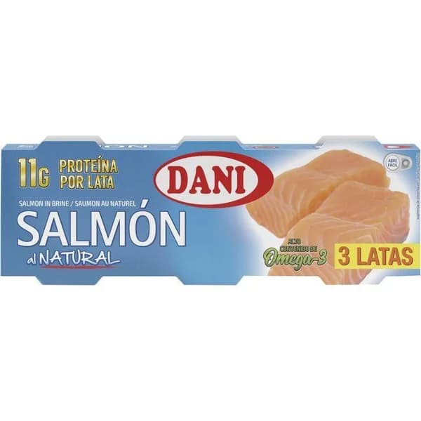 Salmón al natural DANI, pack 3x50 g - 1 ud - Imagen del producto en Findit