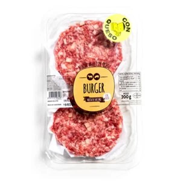 Burger meat con queso bandeja 2x100 g - 0.2 kg - Imagen del producto en Findit