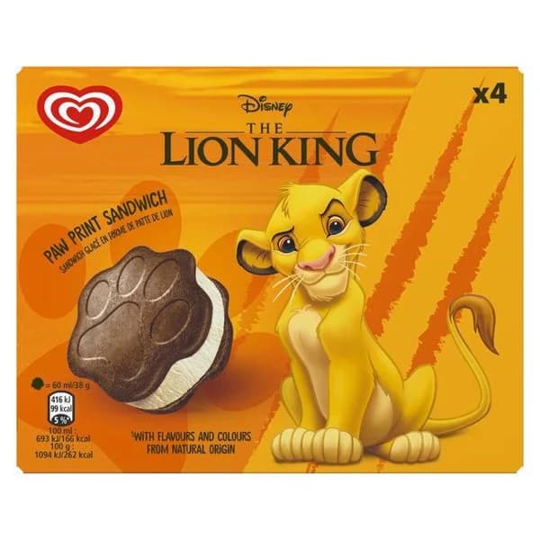 Sandwich Lion King MAGNUM, 4 uds, caja 152 g - 0.15 kg - Imagen del producto en Findit