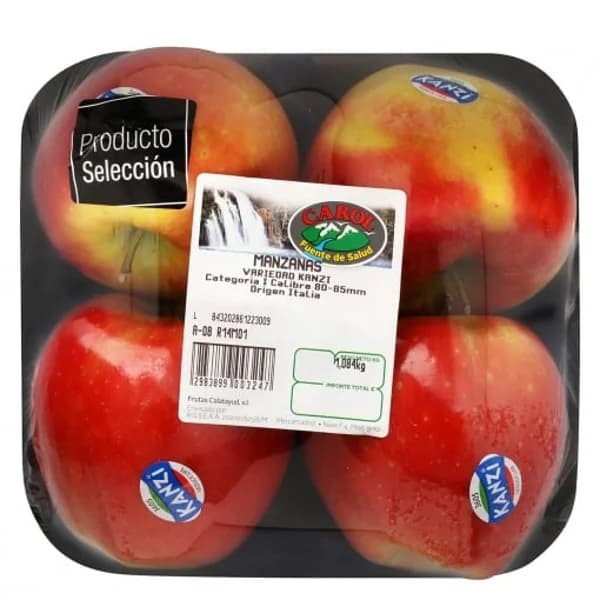 Manzana kanzi selección Carol bandeja 4 ud 1 Kg aprox - 1 kg - Imagen del producto en Findit