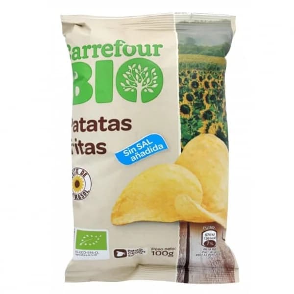 Patatas fritas ecológicas Carrefour Bio sin sal añadida 100 g. - 0.1 kg - Imagen del producto en Findit