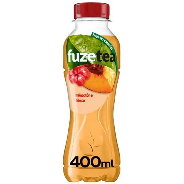 Refresco de té al melocotón e hibiscus FUZE TEA, botella 40 cl - 1 ud - Imagen del producto en Findit
