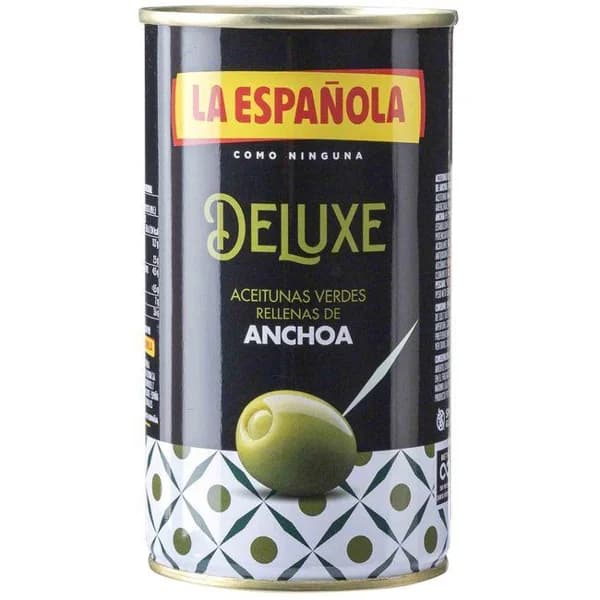 Aceituna rellena de anchoa deluxe LA ESPAÑOLA, lata 150 g - 0.15 kg - Imagen del producto en Findit