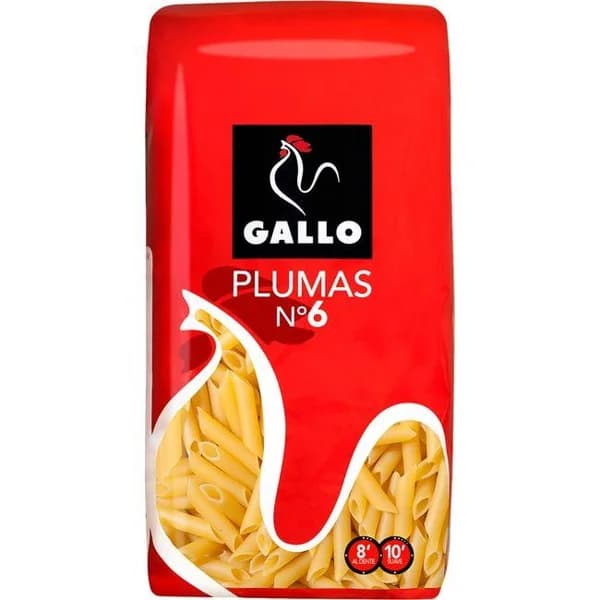 Macarrón pluma Nº 6 GALLO, paquete 440 g - 1 ud - Imagen del producto en Findit