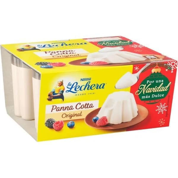 Panna cotta natural LA LECHERA, pack 4x100 g - 0.4 kg - Imagen del producto en Findit