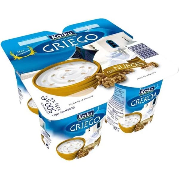 Yogur griego con nueces KAIKU, pack 4x125 g - 1 ud - Imagen del producto en Findit