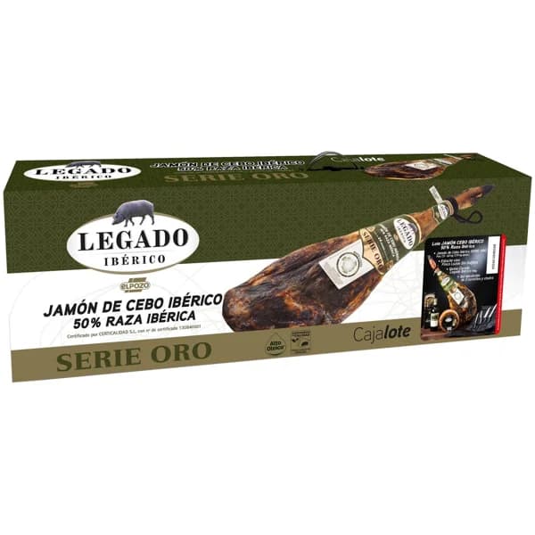 Lote jamón de cebo ibérico LEGADO SERIE ORO, 7,5 kg aprox., 1 ud - 1 ud - Imagen del producto en Findit