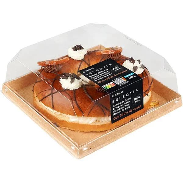 Roscón de nata con cacao EROSKI SELEQTIA, 480 g - 1 ud - Imagen del producto en Findit