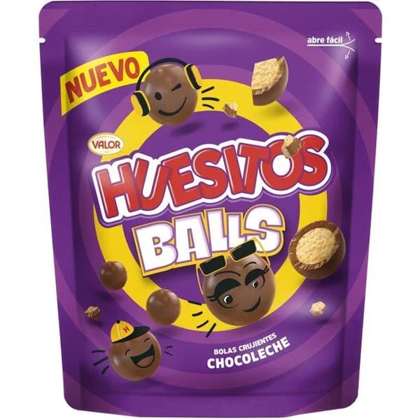 Bolas de chocolate crujiente HUESITOS BALLS, bolsa 140 g - 0.14 kg - Imagen del producto en Findit