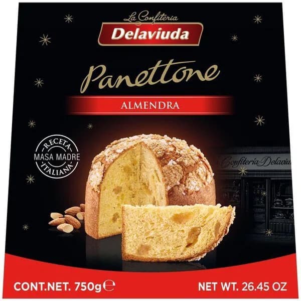 Panettone de almendra DELAVIUDA, caja 750 g - 1 ud - Imagen del producto en Findit