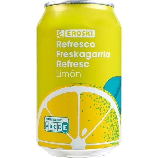 Refresco limón EROSKI, lata 33 cl - 1 ud - Imagen del producto en Findit