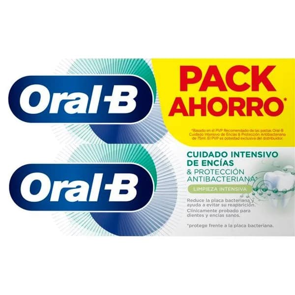 Dentífrico encías&esmalte antibacterias ORAL-B, pack 2x75 ml - 1 ud - Imagen del producto en Findit