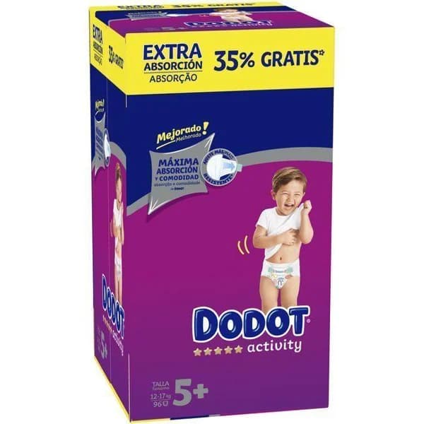 Pañal 12-17 kg Talla 5 Extra DODOT ACTIVITY, caja 96 uds - 1 ud - Imagen del producto en Findit