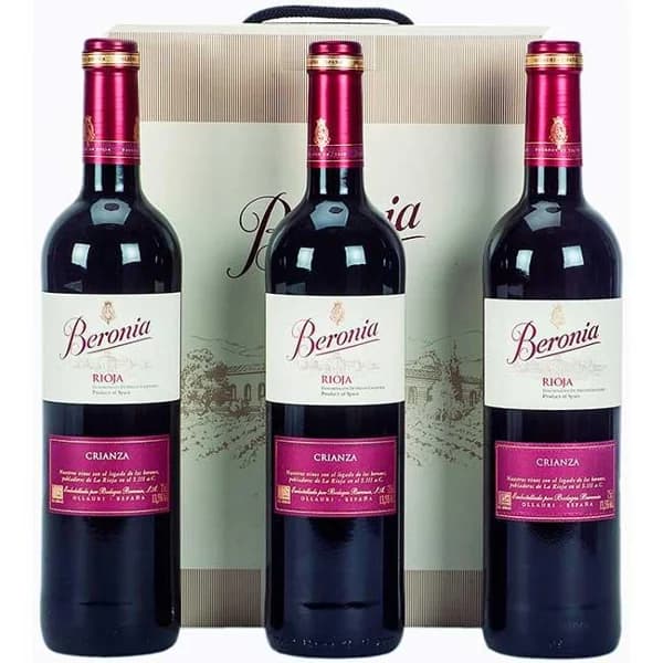 Vino Crianza D.O. Rioja BERONIA, pack 3x75 cl - 1 ud - Imagen del producto en Findit