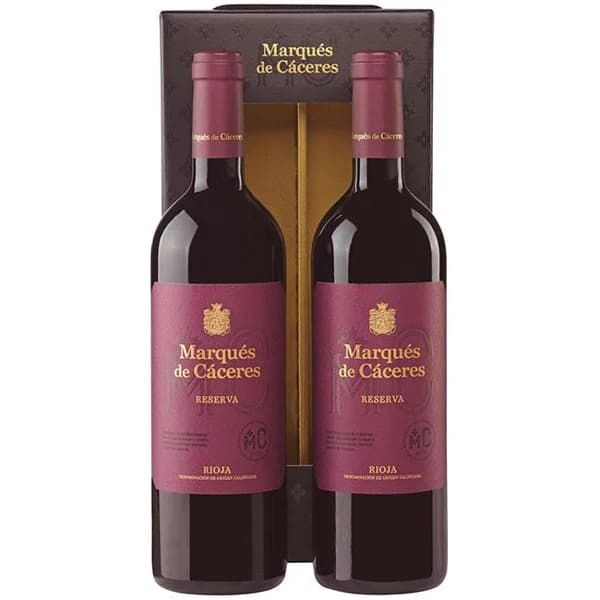 Vino Reserva D.O.C. Rioja MARQUÉS DE CACERES, pack 2x75 cl - 1 ud - Imagen del producto en Findit