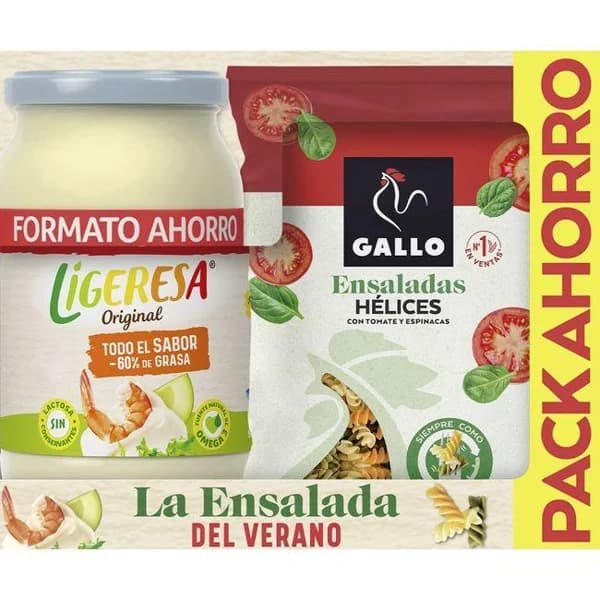 Lote salsa LIGERESA más pasta GALLO, 1 ud - 1 ud - Imagen del producto en Findit