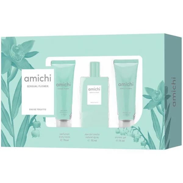 Set mujer Sensual Flower Colonia + Gel + Loción AMICHI, 1 ud - 1 ud - Imagen del producto en Findit