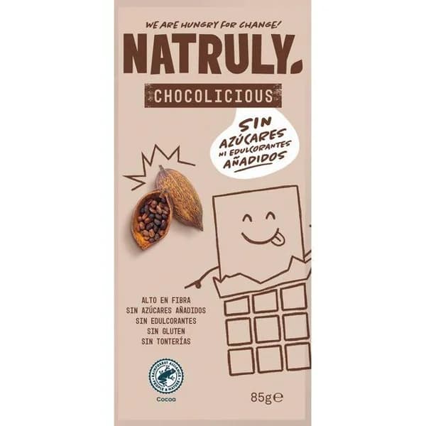 Chocolicious negro NATRULY, tableta 85 g - 1 ud - Imagen del producto en Findit