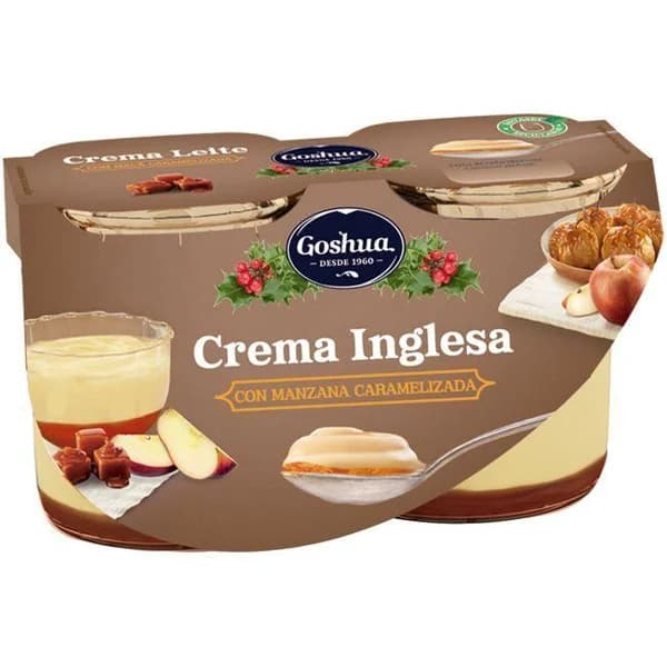 Crema inglesa con manzana GOSHUA, pack 2x125 g - 1 ud - Imagen del producto en Findit