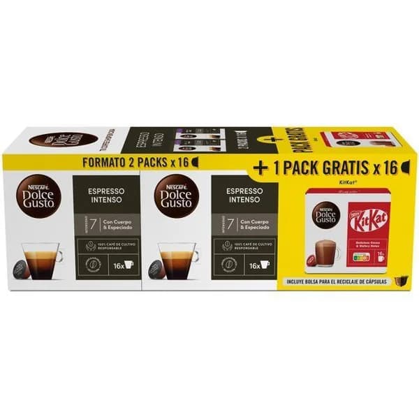 Lote Nescafé Café espreso intenso+kit kat DOLCE GUSTO, pack 1 ud - 1 ud - Imagen del producto en Findit