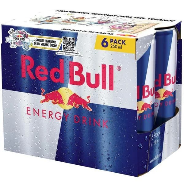 Bebida energética RED BULL, pack 6x25 cl - 1 ud - Imagen del producto en Findit