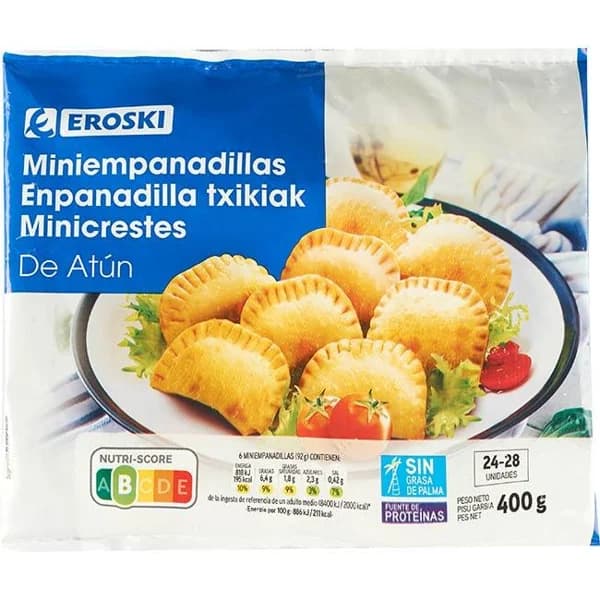 Mini empanadilla de atún EROSKI, bolsa 400 g - 0.4 kg - Imagen del producto en Findit