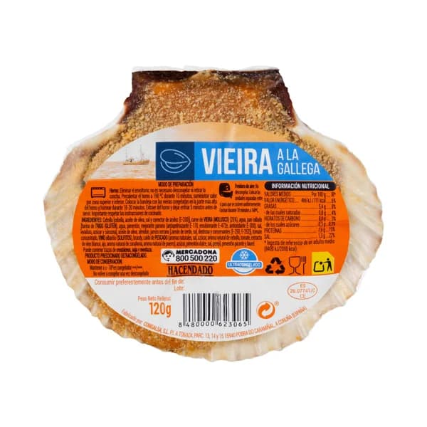 Vieira Hacendado ultracongelada - 1 ud - Imagen del producto en Findit