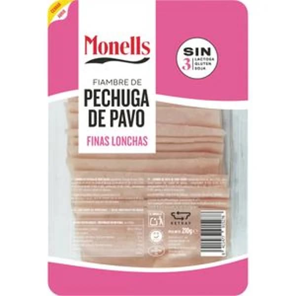Pechuga de pavo finas lonchas 210 g - 0.21 kg - Imagen del producto en Findit