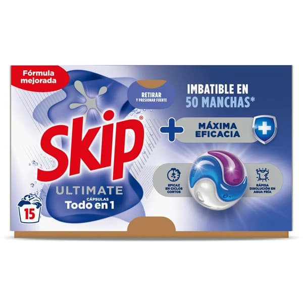 Detergente máquina máxima eficacia Skip caja 15 lavados - 15.1 ud - Imagen del producto en Findit