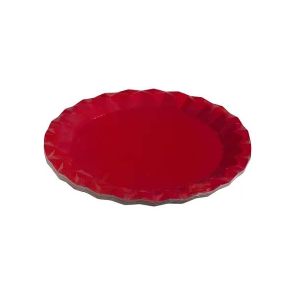 Plato rojo decorado Navidad Bosque Verde - 1 ud - Imagen del producto en Findit