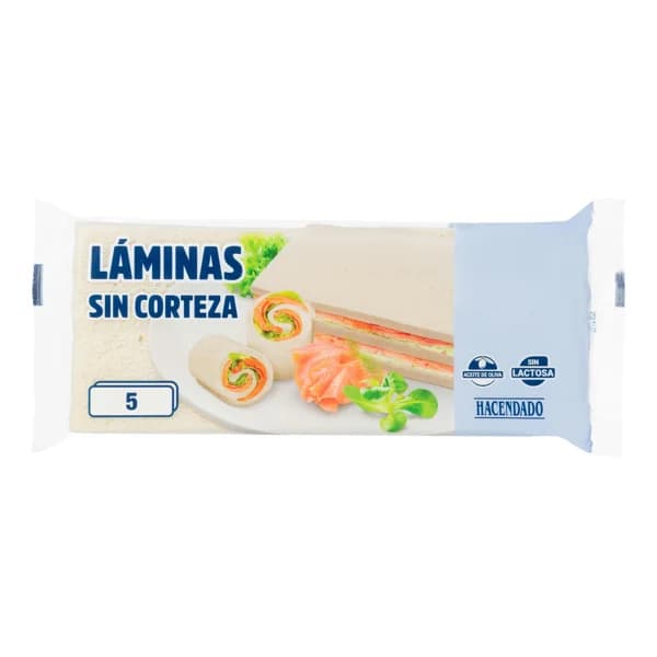 Láminas sin corteza de pan de molde blanco Hacendado - 1 ud - Imagen del producto en Findit
