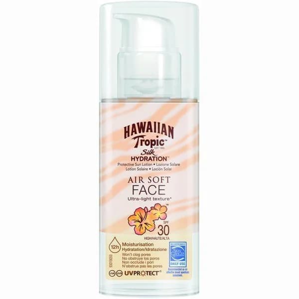 Loción solar facial Silk face SPF30 HAWAIIAN TROPIC, spray 50 ml - 0.05 l - Imagen del producto en Findit