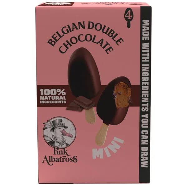Helado mini bombón de chocolate PINK ALBATROSS, pack 4x48 g - 0.19 kg - Imagen del producto en Findit