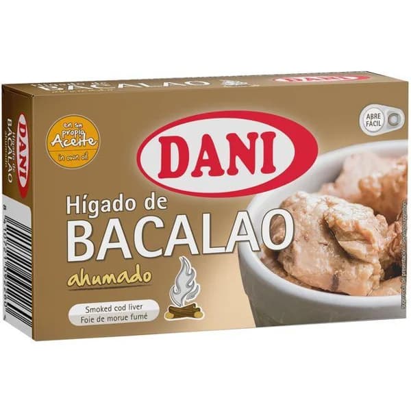 Hígado de bacalao ahumado DANI, lata 120 g - 1 ud - Imagen del producto en Findit