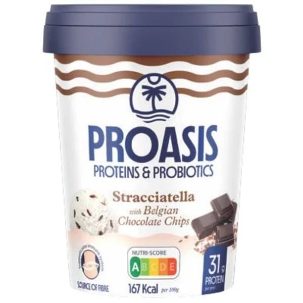 Helado de nata y chocolate Stracciatella PROASIS, tarrina 360 g - 1 ud - Imagen del producto en Findit
