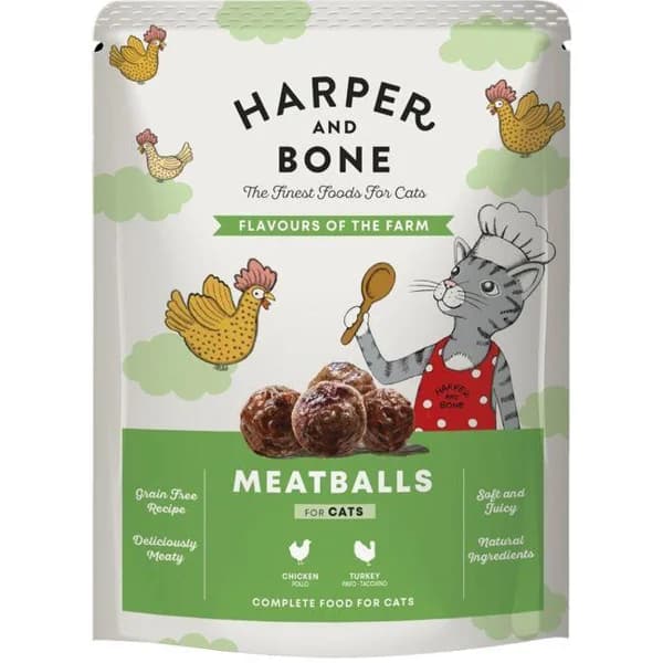 Albóndigas para gato sabores de granja HARPER&BONE, bolsa 85 g - 1 ud - Imagen del producto en Findit