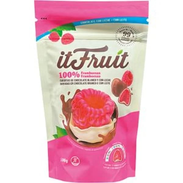 Frambuesa Cubierta Choco Blanco y Leche - 0.1 kg - Imagen del producto en Findit