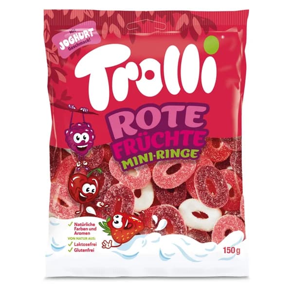 Golosinas aros de fresa y nata Trolli bolsa 150 g - 0.15 kg - Imagen del producto en Findit
