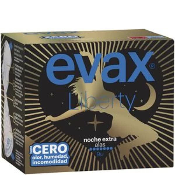 Compresas liberty noche extra con alas 9 unidades - 9.05 ud - Imagen del producto en Findit
