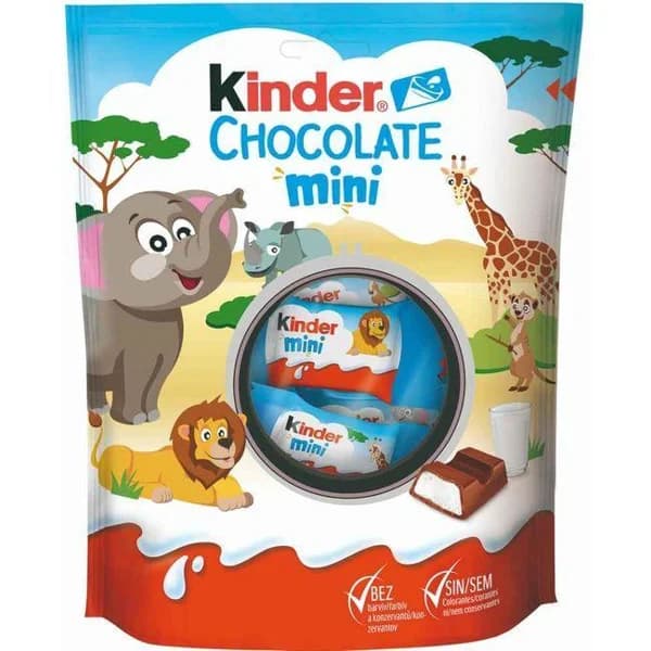 Barra de chocolate con leche rellena mini KINDER, bolsa 120 g - 1 ud - Imagen del producto en Findit