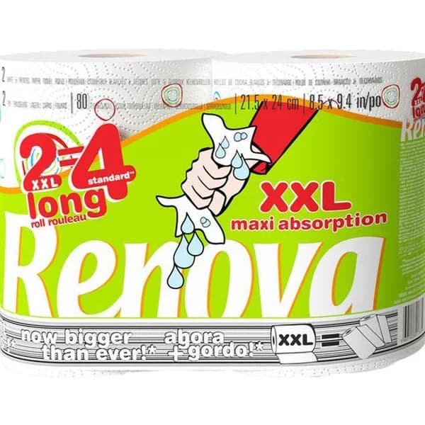 Rollo de cocina de Navidad XXL 2=4 RENOVA, paquete 2 rollos - 1 ud - Imagen del producto en Findit